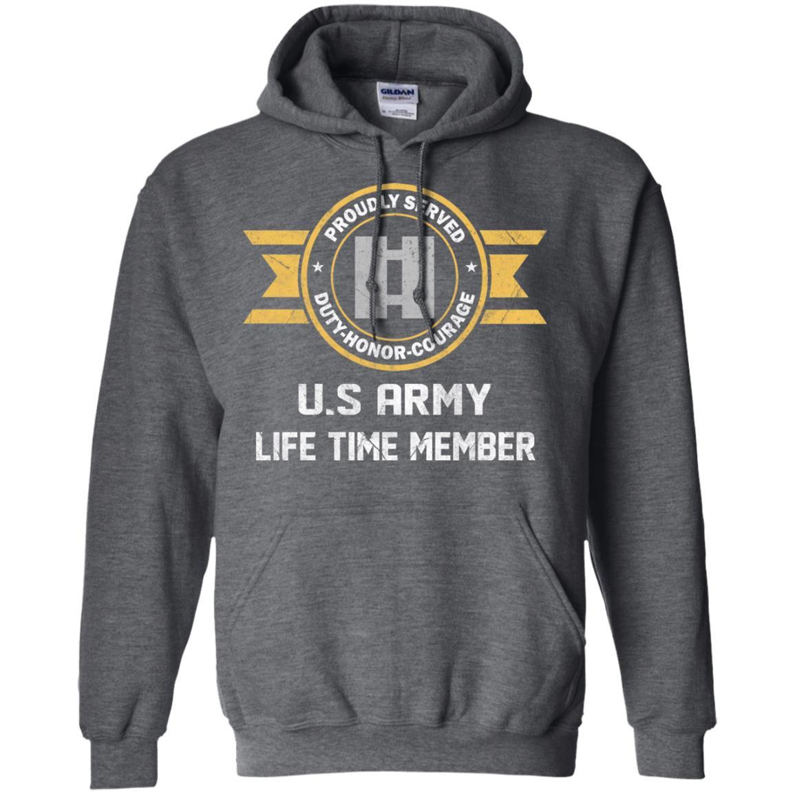 Life Time Member - US Army O-3 Captain O3 CPT Commissioned Officer Ranks Men T Shirt On Front-TShirt-Army-Veterans Nation