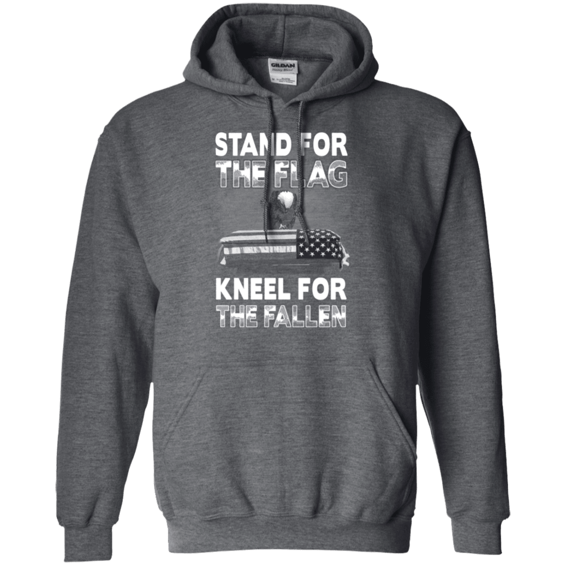 Military T-Shirt "Stand For The Flag Kneel For The Fallen"-TShirt-General-Veterans Nation