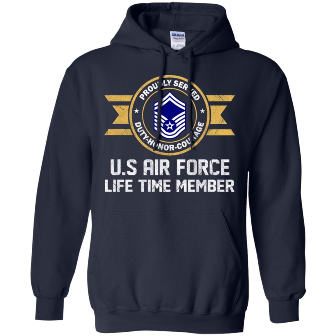 Life time member-US Air Force E-8 Senior Master Sergeant SMSgt E8 Noncommissioned Officer AF Rank Men T Shirt On Front-TShirt-USAF-Veterans Nation