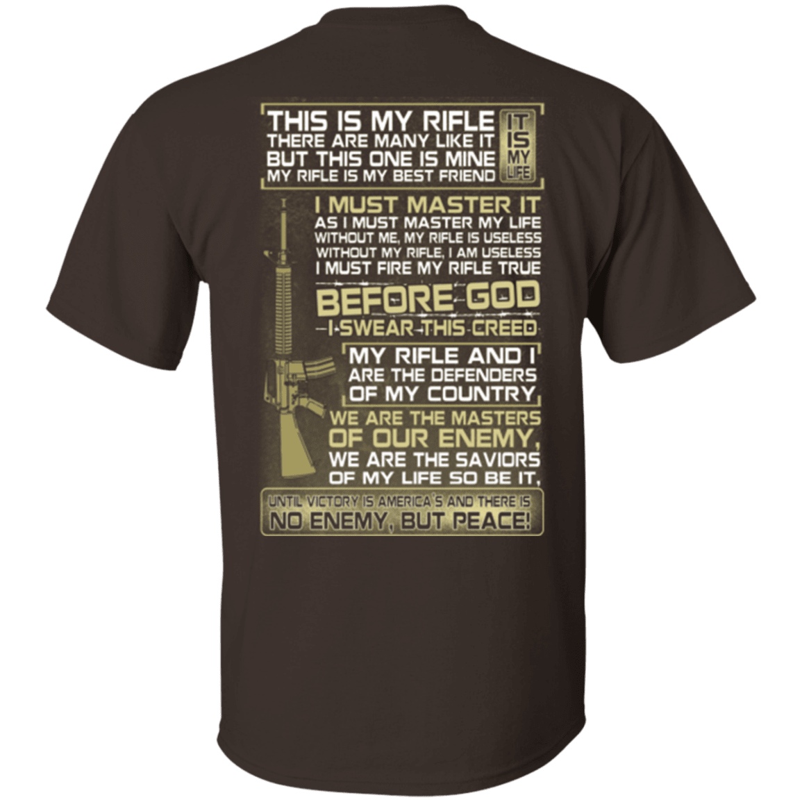 Military T-Shirt "Veteran - This is My Rifle I Must Master It"-TShirt-General-Veterans Nation
