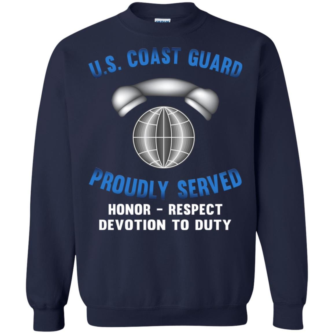 US Coast Guard Information Systems Technician IT Logo Proudly Served T-Shirt For Men On Front-TShirt-USCG-Veterans Nation