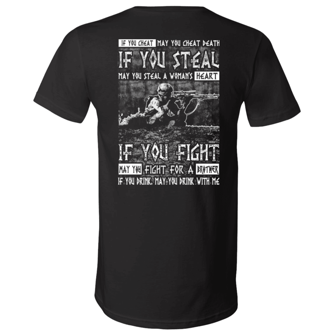 Military T-Shirt "Veteran - Fight For a Brother, Drink With Me"-TShirt-General-Veterans Nation