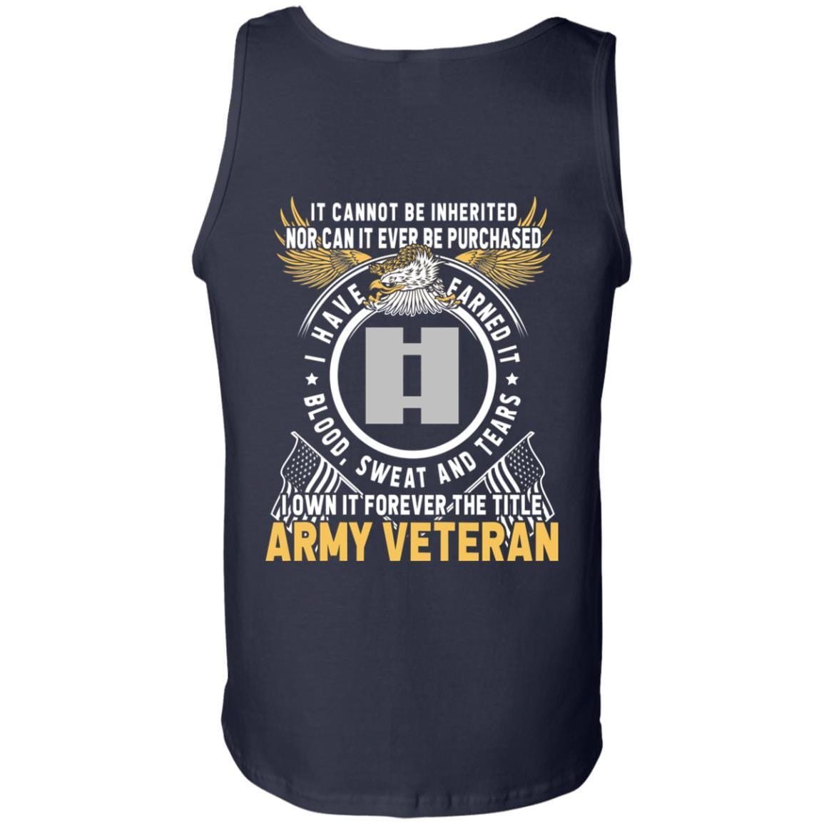 US Army O-3 Captain O3 CPT Commissioned Officer Ranks T-Shirt For Men On Back-TShirt-Army-Veterans Nation