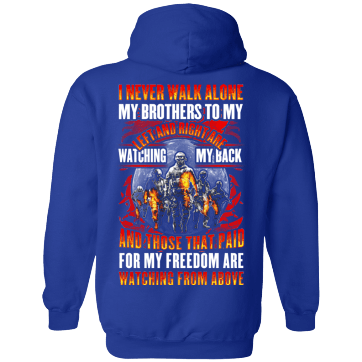 Military T-Shirt "Veteran - My Brothers Watching My Back, My Freedom Watching From Above"-TShirt-General-Veterans Nation