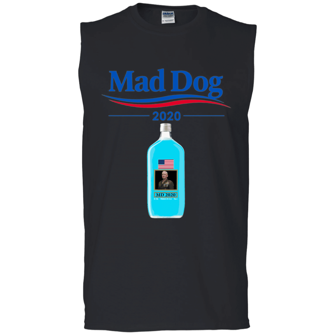 Military T-Shirt "Funny Mad Dog 2020 Blue Men" Front-TShirt-General-Veterans Nation