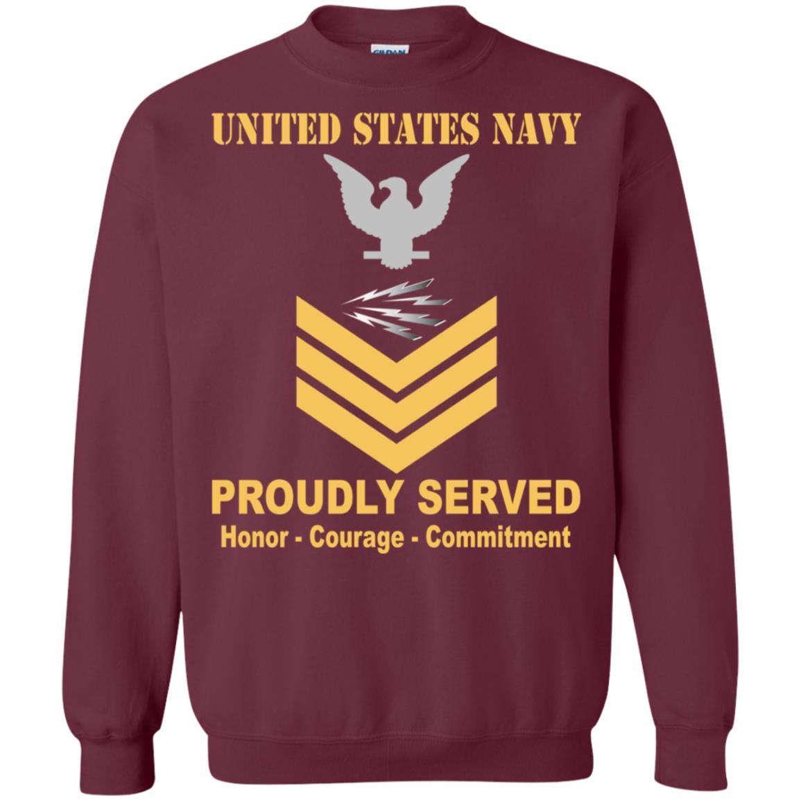 U.S Navy Radioman Navy RM E-6 Rating Badges Proudly Served T-Shirt For Men On Front-TShirt-Navy-Veterans Nation