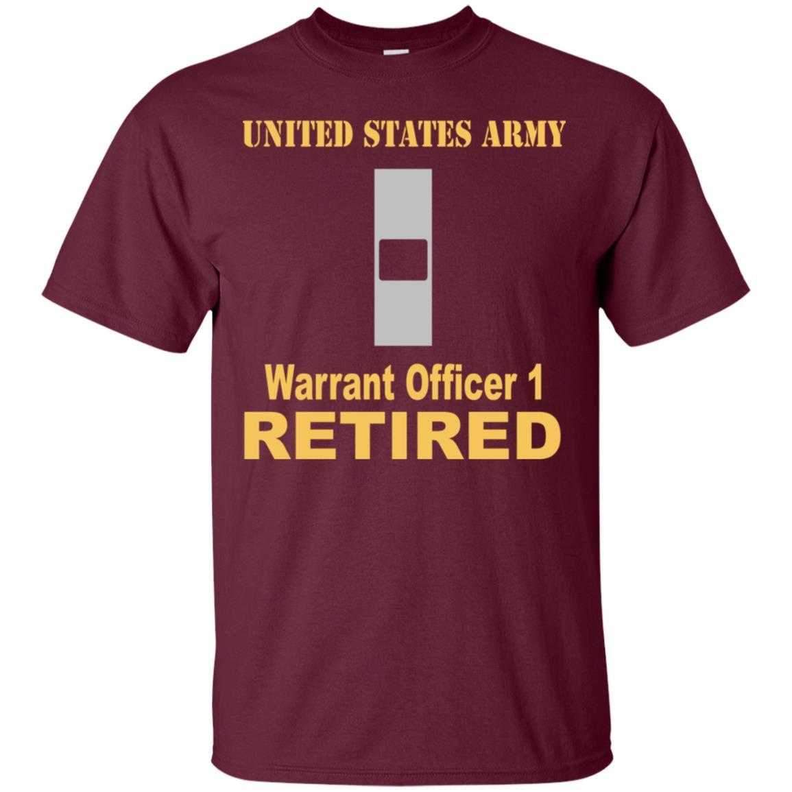 US Army W-1 Warrant Officer 1 W1 WO1 Warrant Officer Retired Men T Shirt On Front-TShirt-Army-Veterans Nation