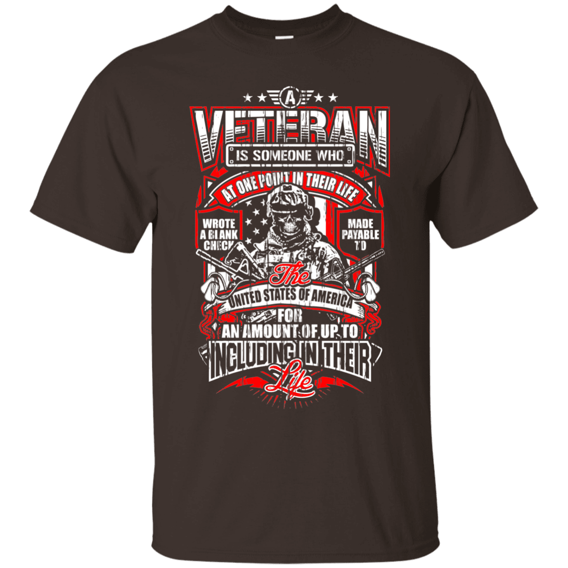 Military T-Shirt "A Veteran Men" Front-TShirt-General-Veterans Nation