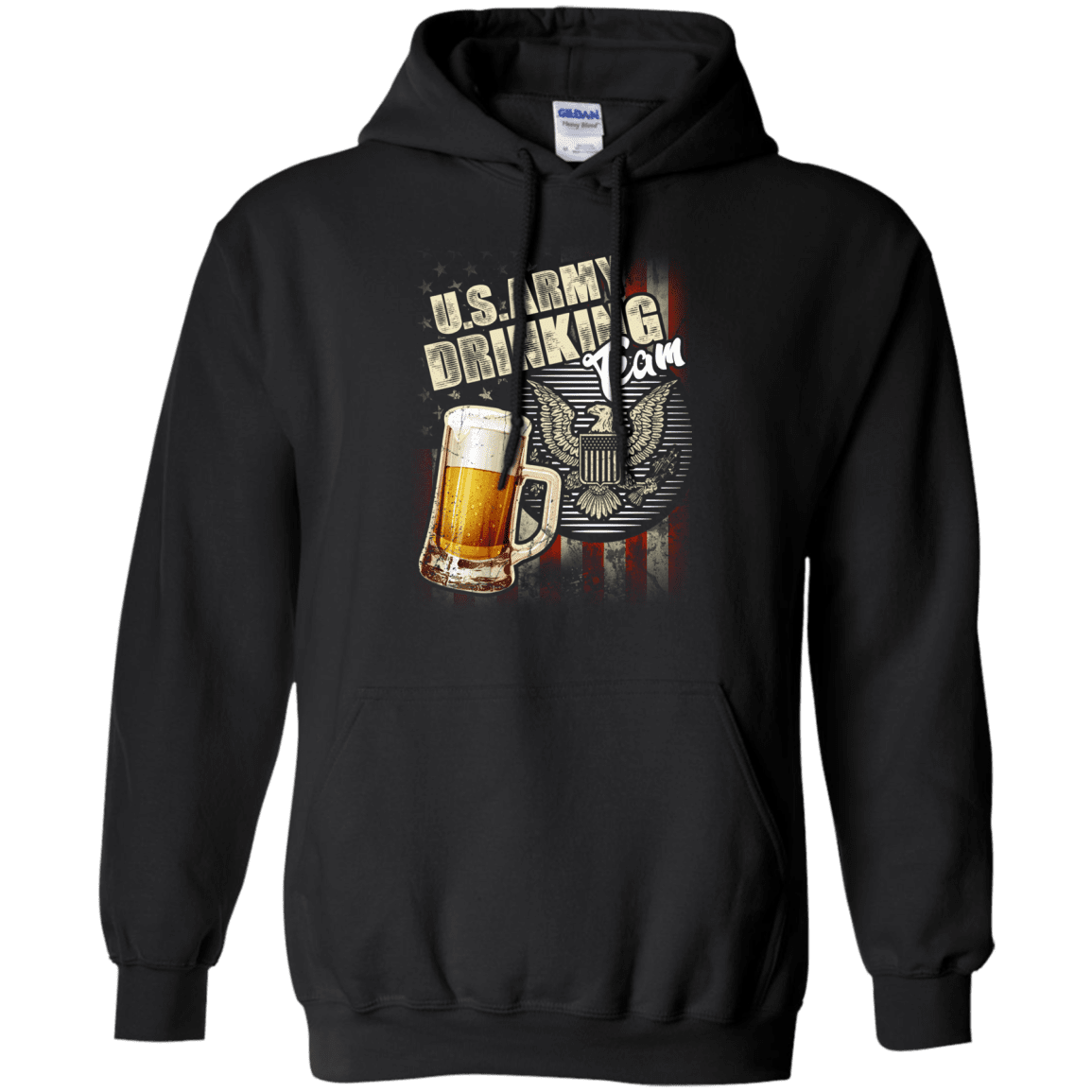 US Army Drinking Bear Team Front T Shirts-TShirt-Army-Veterans Nation