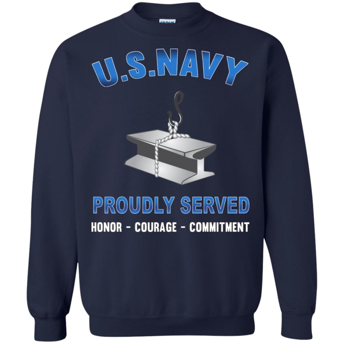 Navy Steelworker Navy SW - Proudly Served T-Shirt For Men On Front-TShirt-Navy-Veterans Nation