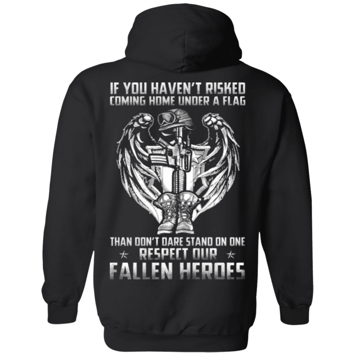 Military T-Shirt "Veteran - Under A Flag Respect Our Fallen Heroes"-TShirt-General-Veterans Nation