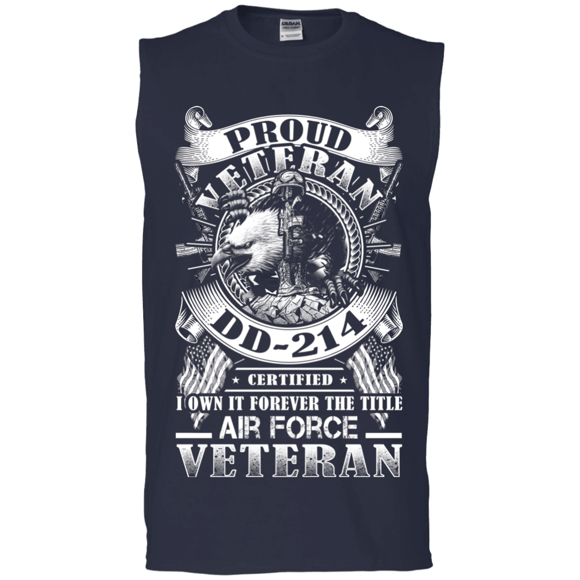 Proud Air Force Veteran DD214 Front T Shirts-TShirt-USAF-Veterans Nation