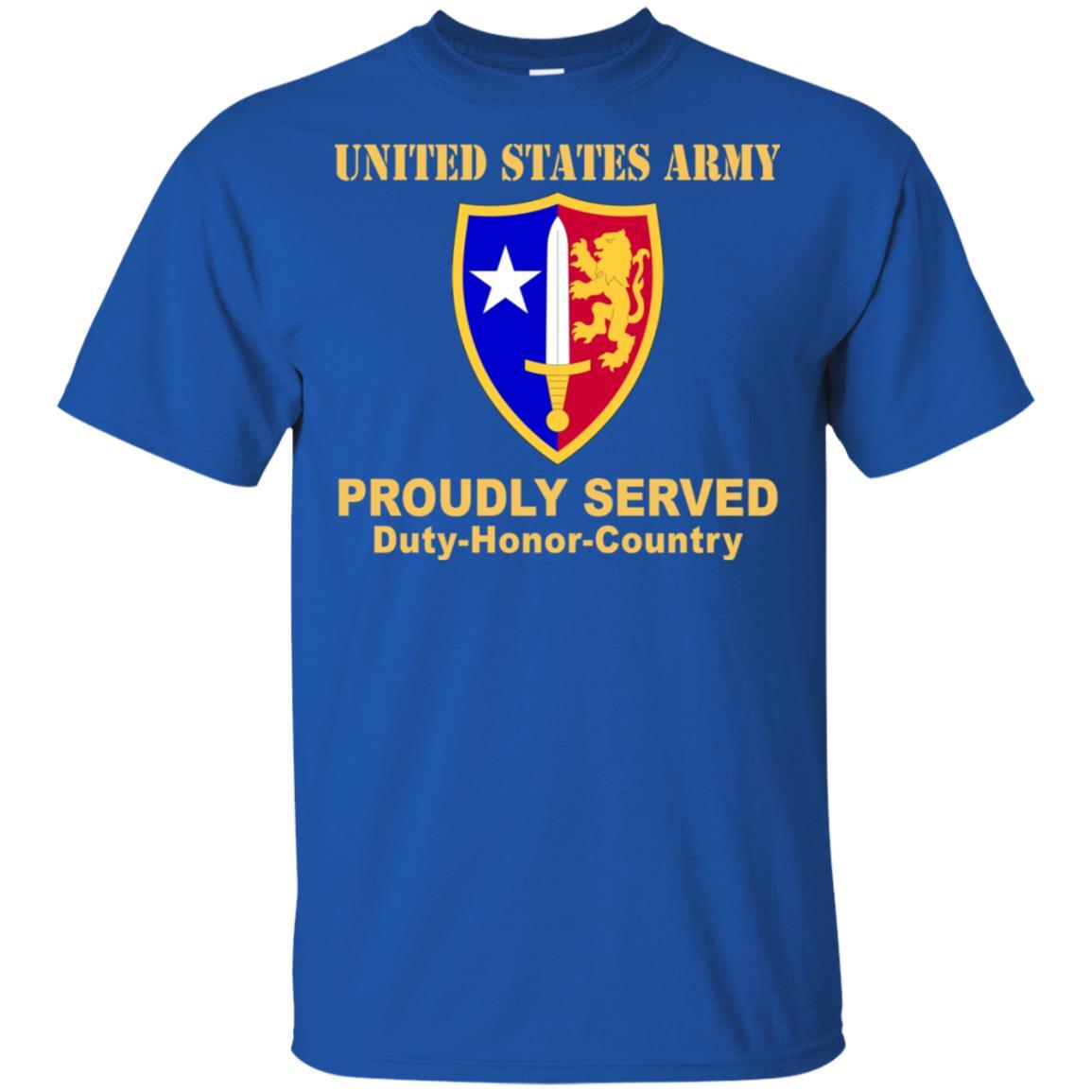 US ARMY USA NORTH ATLANTIC TREATY ORGANIZATION (NATO)- Proudly Served T-Shirt On Front For Men-TShirt-Army-Veterans Nation