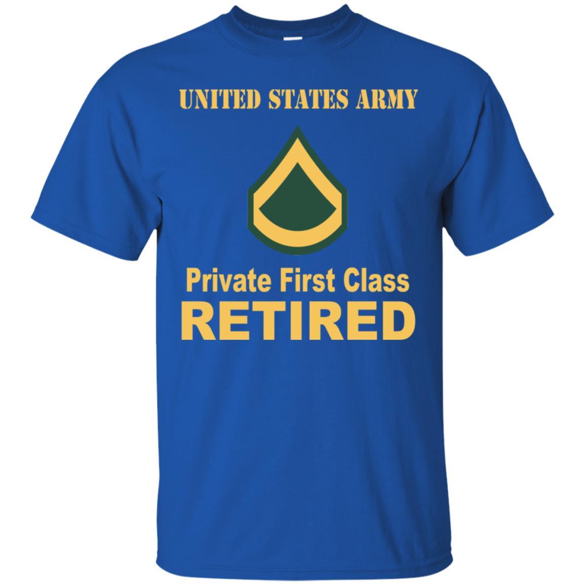Army E-3 PFC E3 Private First Class Enlisted Soldier Retired Men T Shirt On Front-TShirt-Army-Veterans Nation