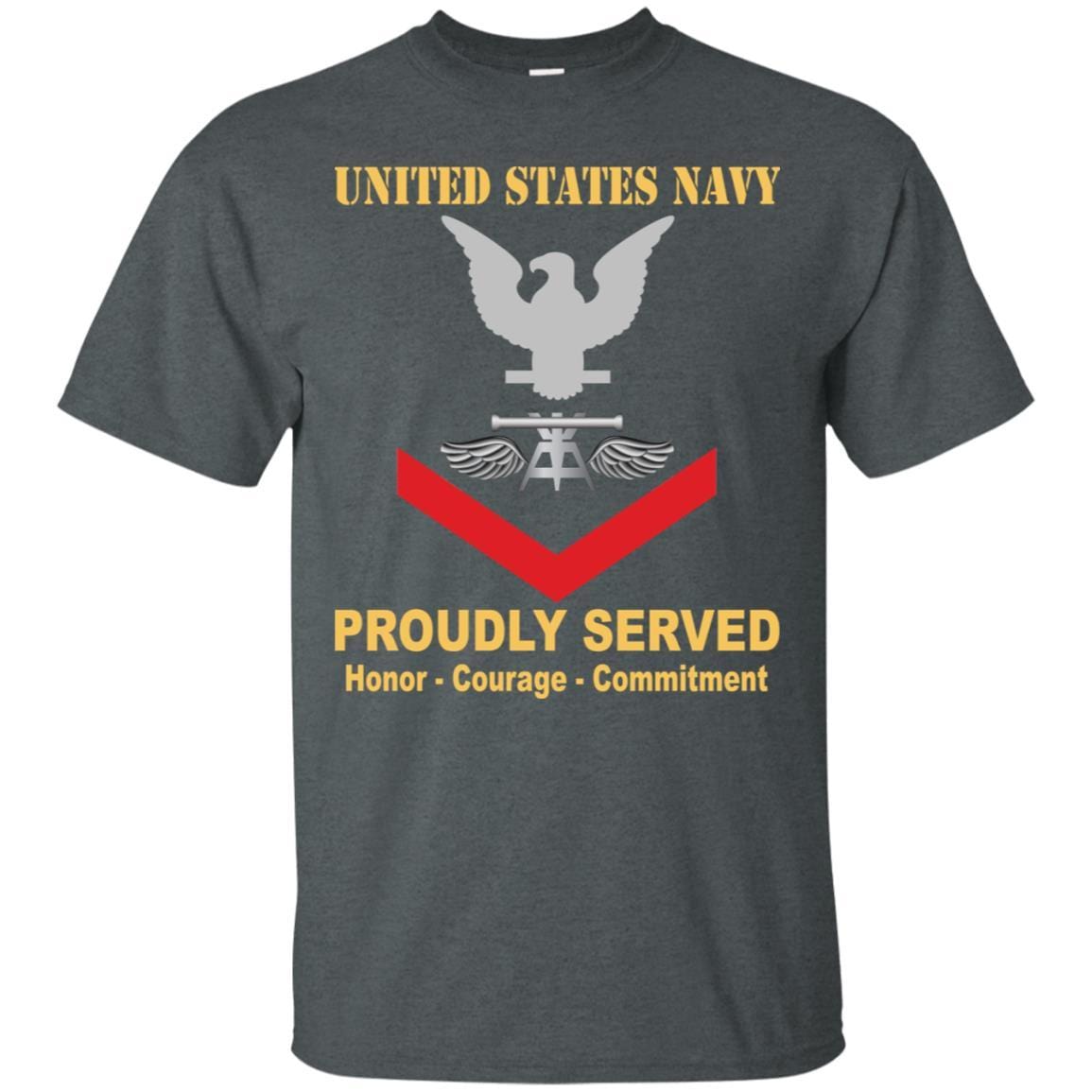 Navy Aviation Fire Control Tech Navy AQ E-4 Rating Badges Proudly Served T-Shirt For Men On Front-TShirt-Navy-Veterans Nation