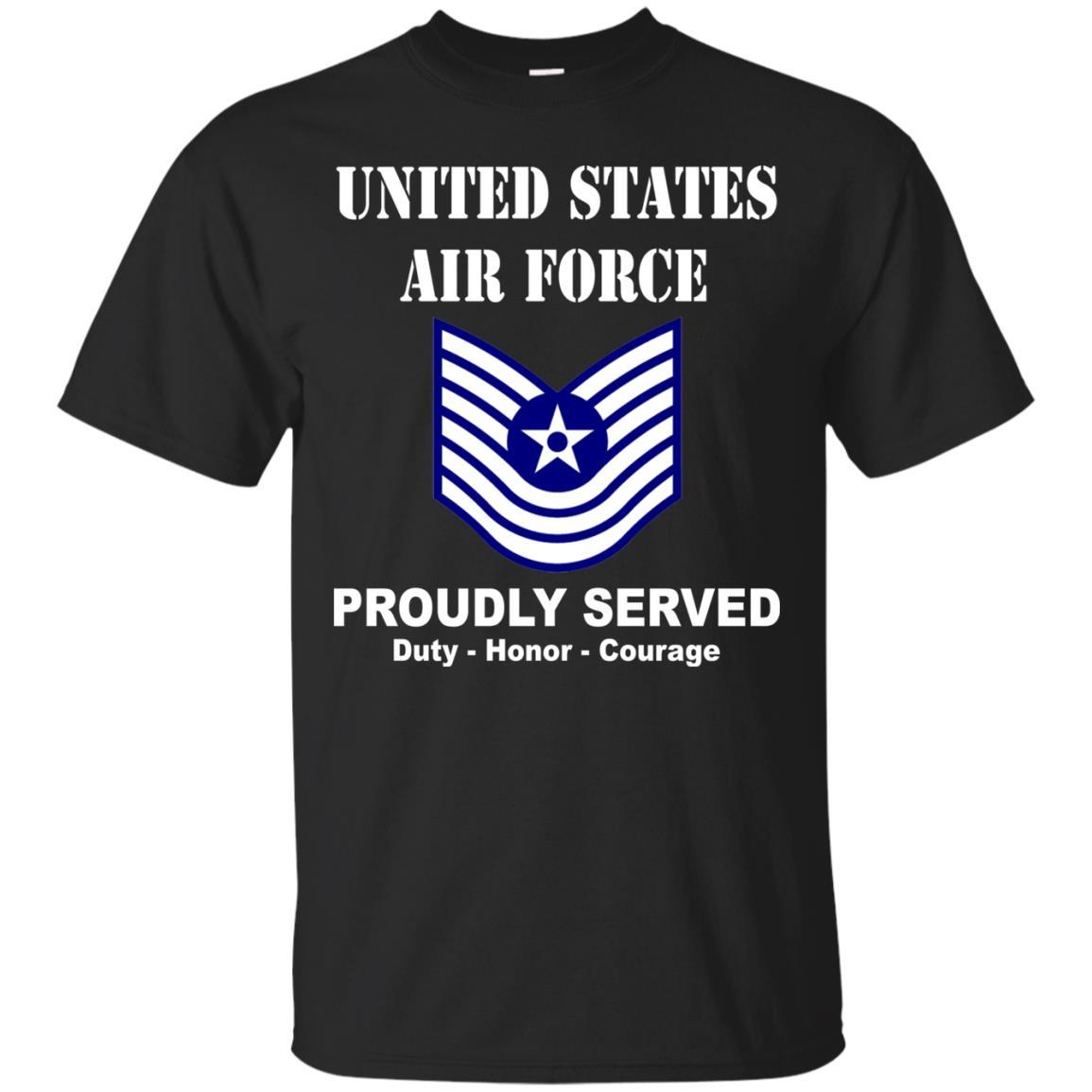 US Air Force E-7 Old Style E7 Noncommissioned Officer Ranks Men Front T Shirt-TShirt-USAF-Veterans Nation