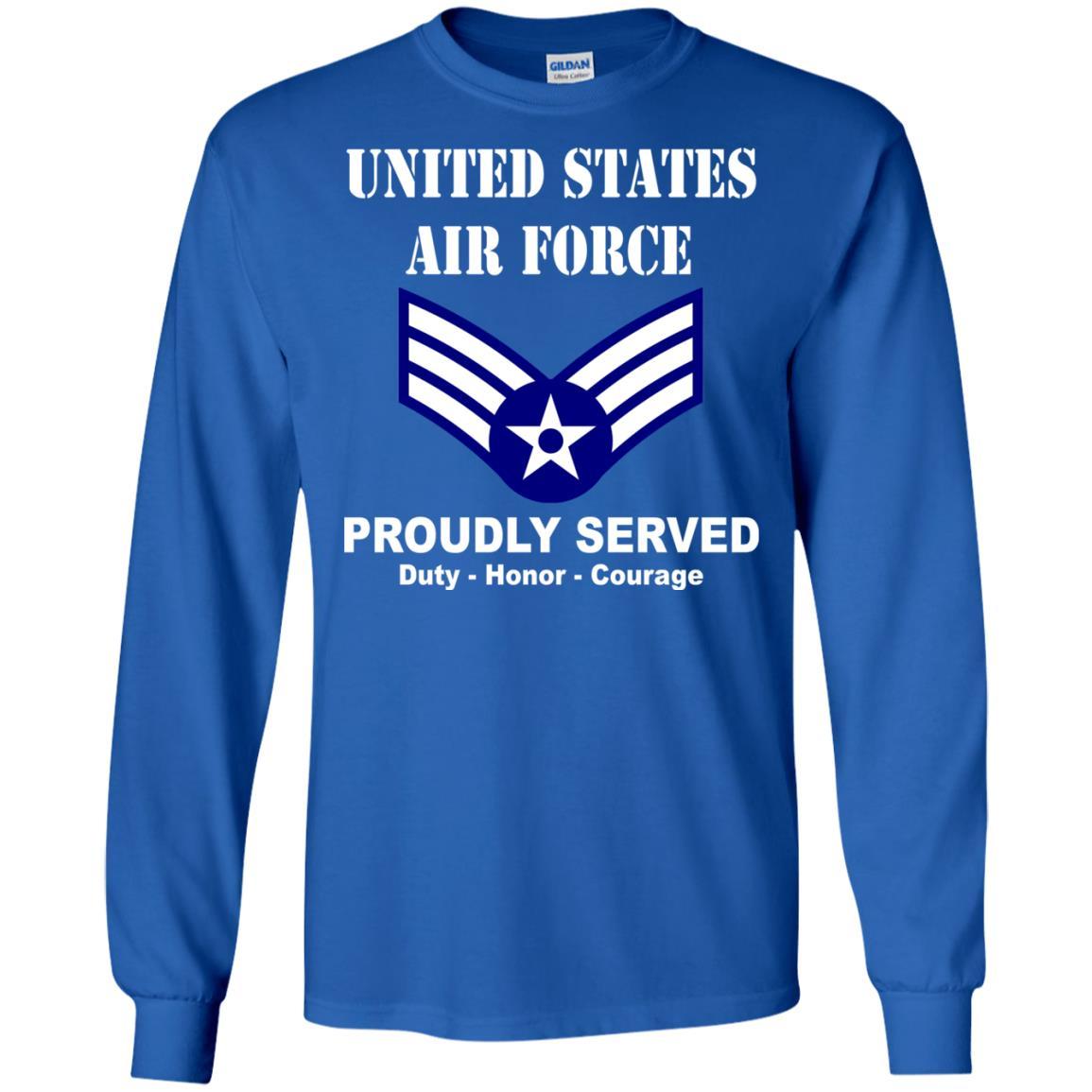 US Air Force E-4 Senior Airman SrA E4 Enlisted Airman Ranks Men Front T Shirt For Air Force-TShirt-USAF-Veterans Nation