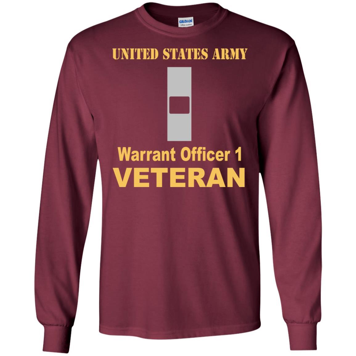 US Army W-1 Warrant Officer 1 W1 WO1 Warrant Officer Veteran Men T Shirt On Front-TShirt-Army-Veterans Nation
