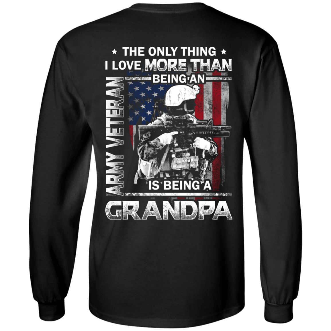 Army Veteran I love Being A Grandpa Men Back T Shirts-TShirt-Army-Veterans Nation