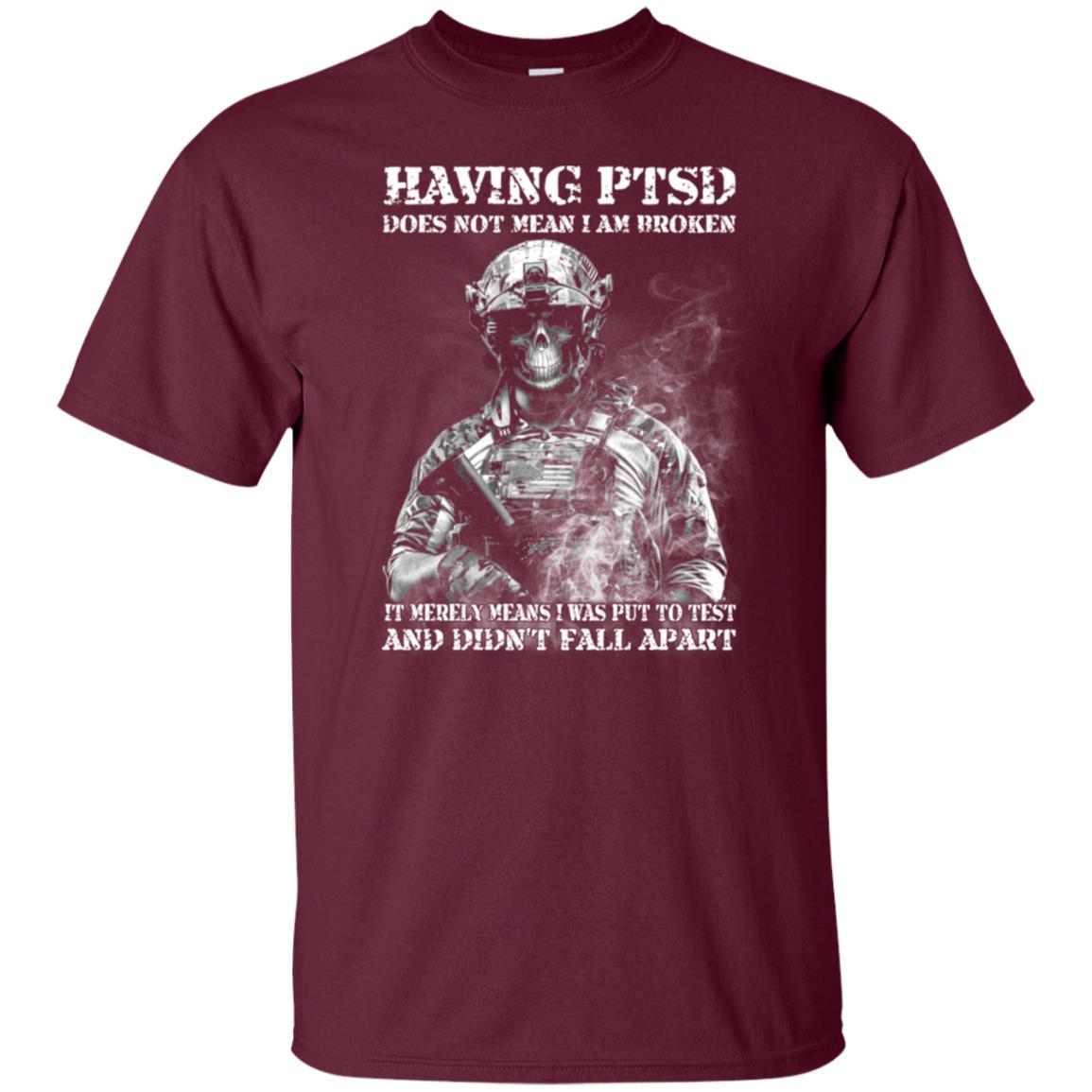 Military T-Shirt "Having PTSD - Didn't Fall Apart Men On" Front-TShirt-General-Veterans Nation