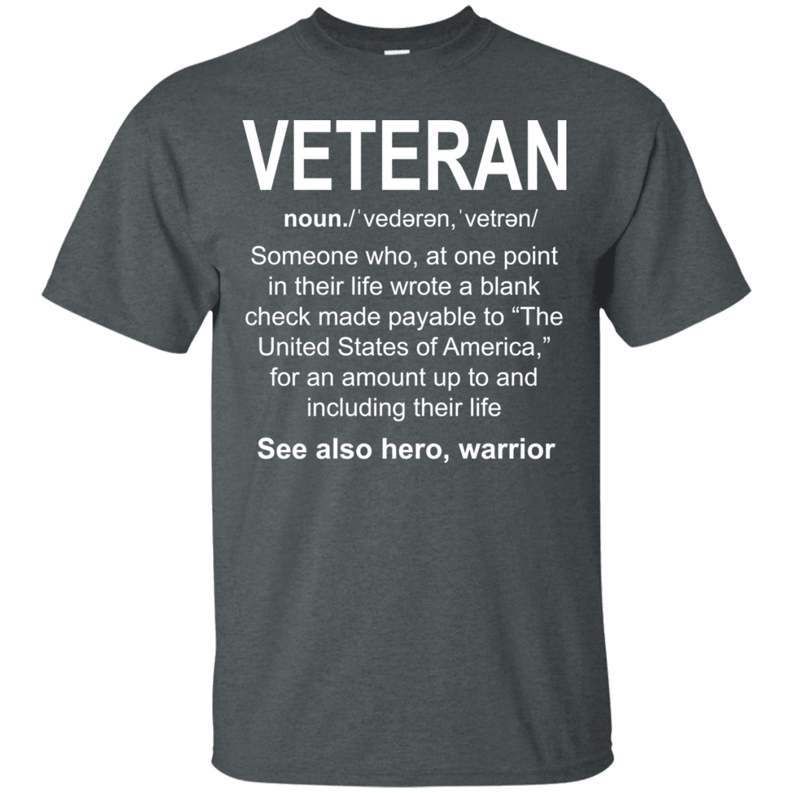 Military T-Shirt "Who Is A Veteran Men" Front-TShirt-General-Veterans Nation
