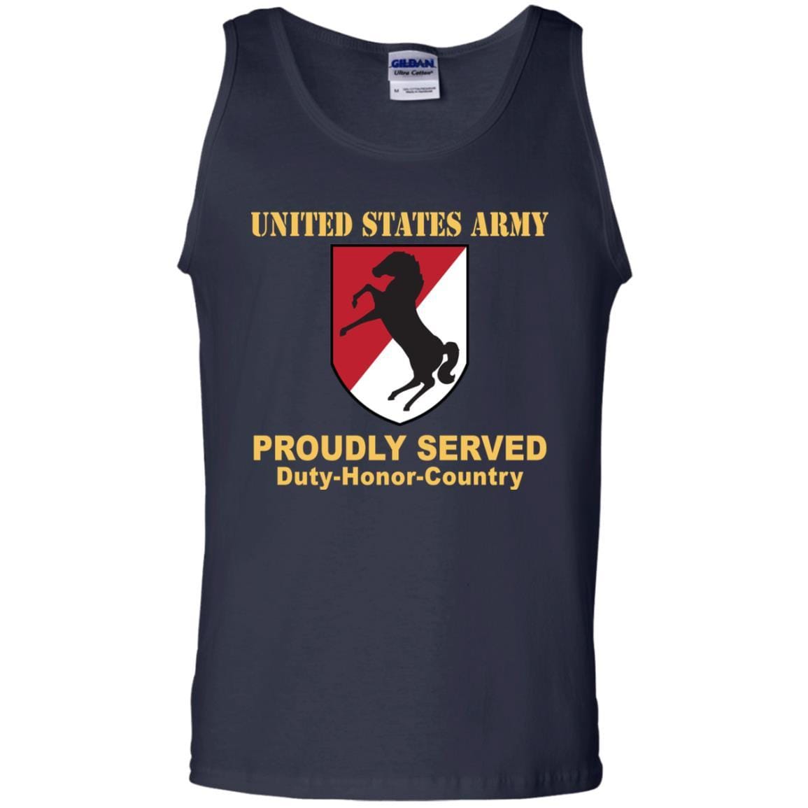 US ARMY 11TH ARMORED CAVALRY REGIMENT- Proudly Served T-Shirt On Front For Men-TShirt-Army-Veterans Nation