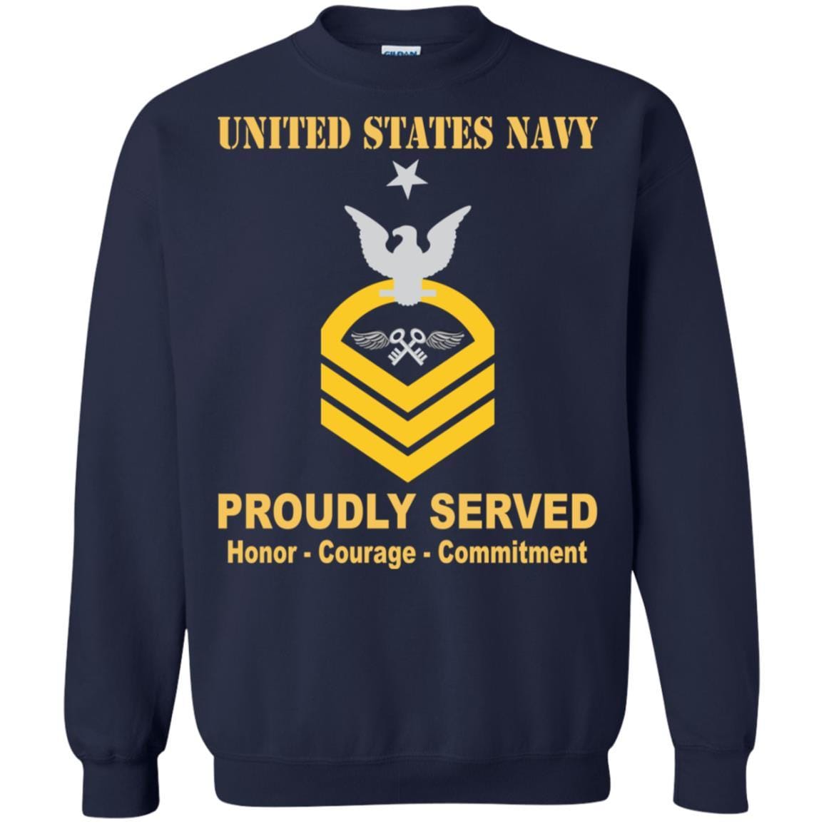 Navy Aviation Storekeeper Navy AK E-8 Rating Badges Proudly Served T-Shirt For Men On Front-TShirt-Navy-Veterans Nation