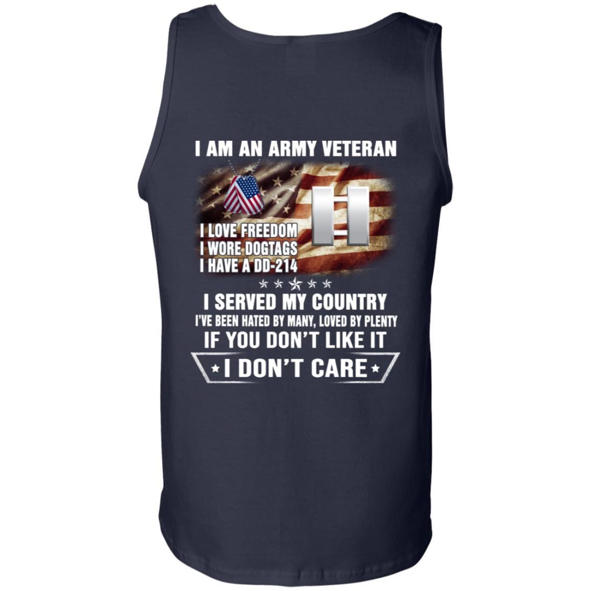 T-Shirt "I Am An Army Veteran" O-3 Captain(CPT)Rank On Back-TShirt-Army-Veterans Nation