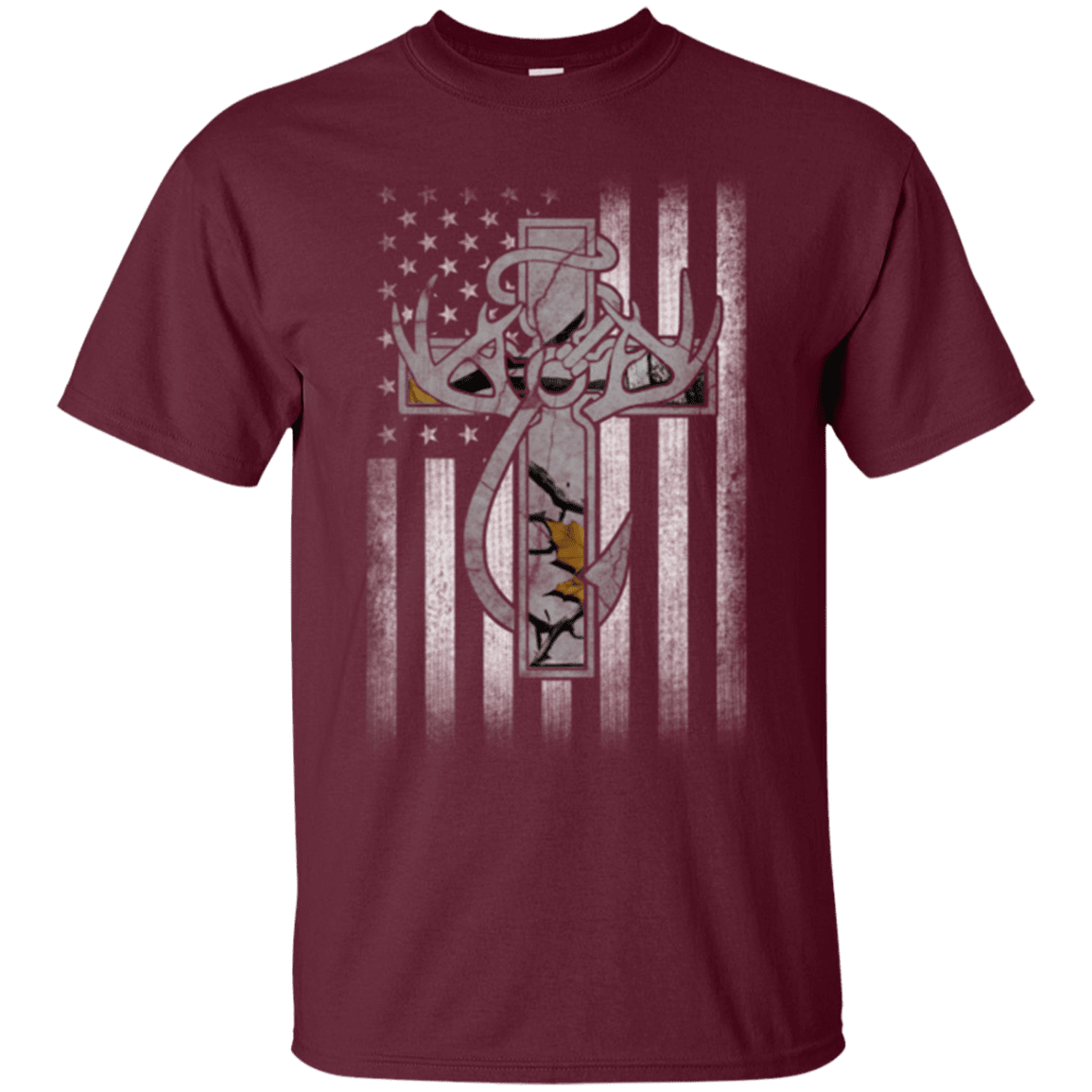 Military T-Shirt "Hunting Faith Flag Veteran"-TShirt-General-Veterans Nation