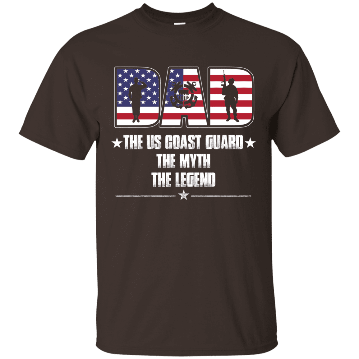 US Coast Guard Legend Dad Front T Shirts-TShirt-USCG-Veterans Nation