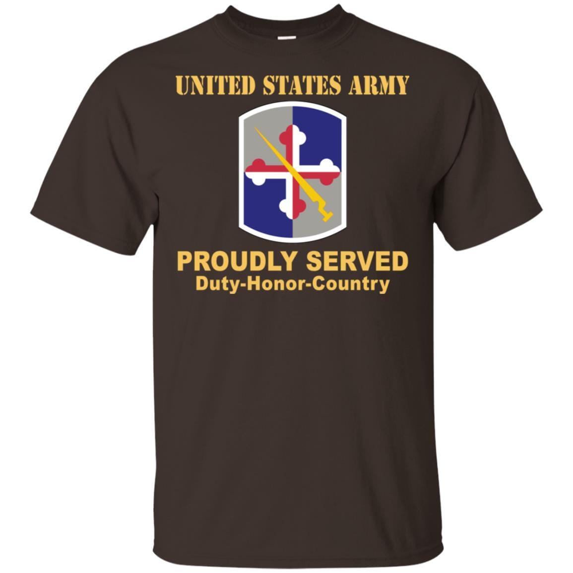 US ARMY 58TH EXPEDITIONARY MILITARY INTELLIGENCE BRIGADE - Proudly Served T-Shirt On Front For Men-TShirt-Army-Veterans Nation