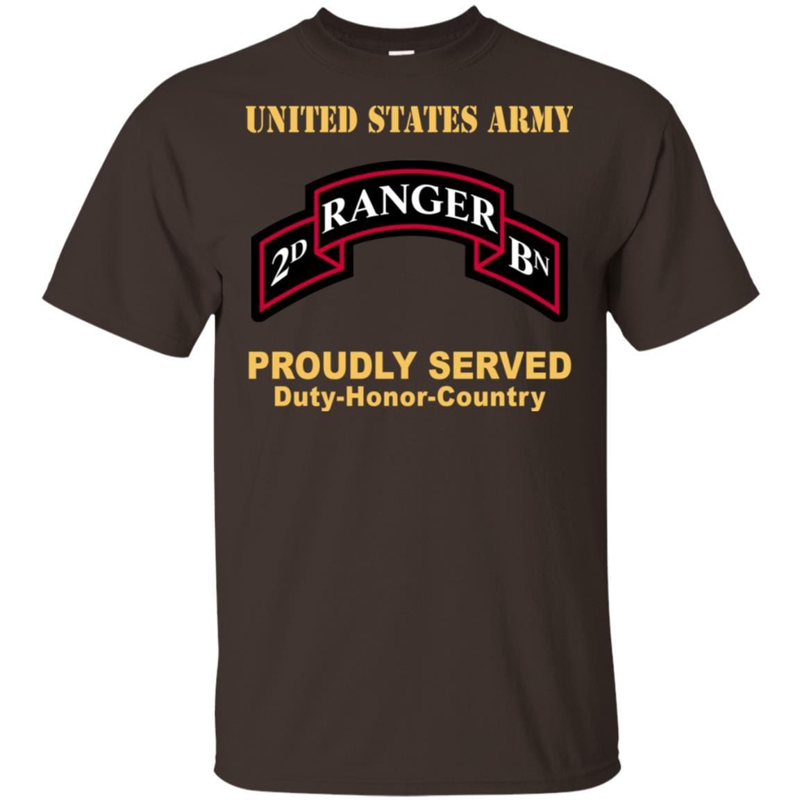 US ARMY 75TH RANGER REGIMENT 2ND BATTALION - Proudly Served T-Shirt On Front For Men-TShirt-Army-Veterans Nation