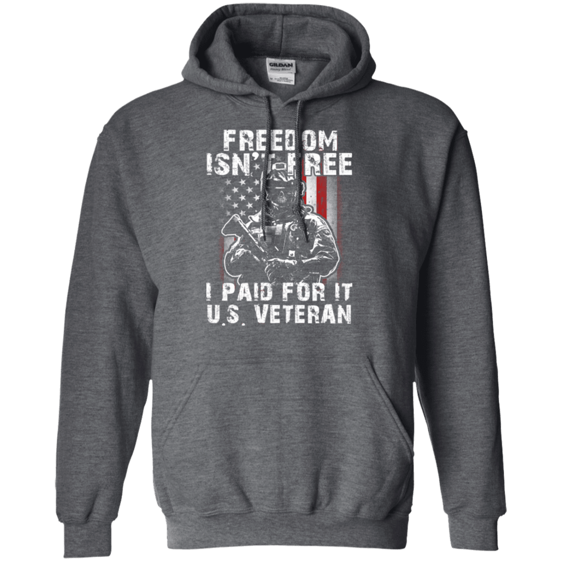 Military T-Shirt "Freedom Isn't Free US Veteran Paid For It"-TShirt-General-Veterans Nation