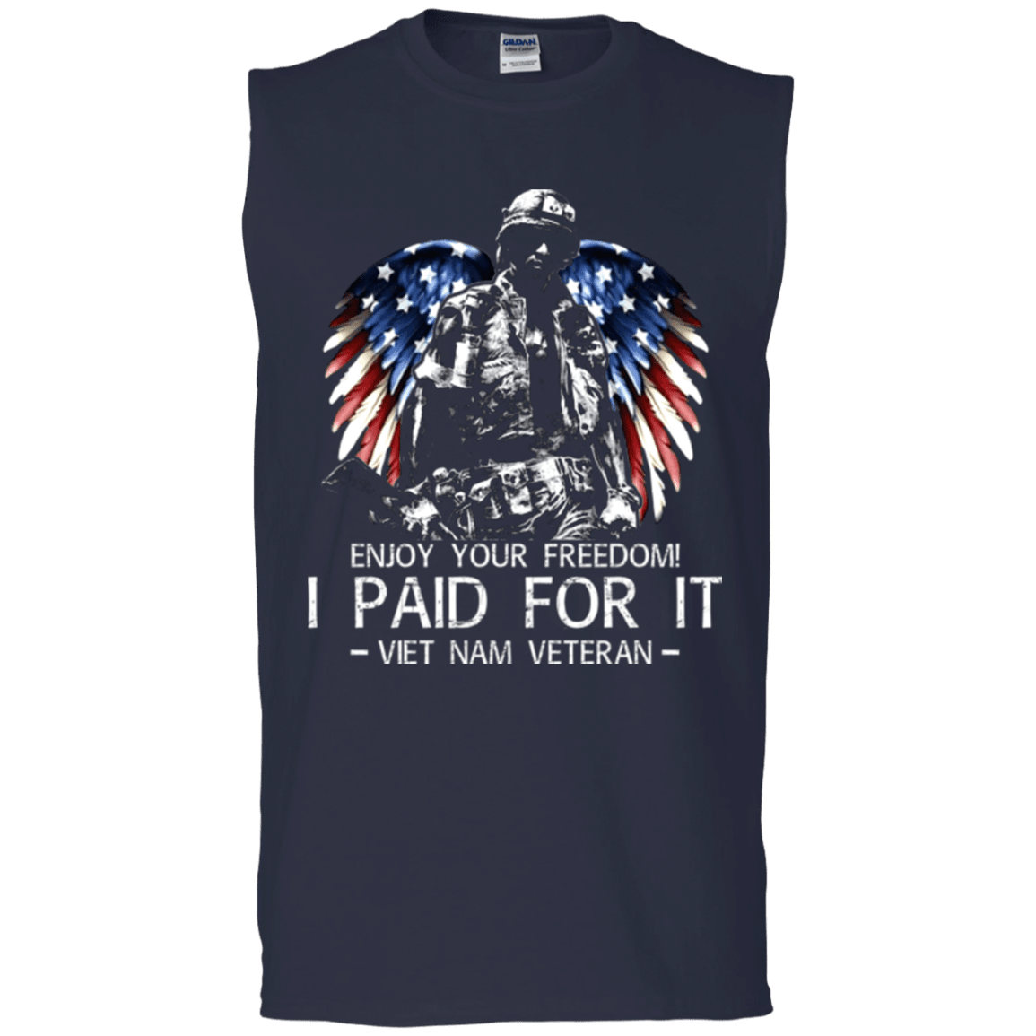Military T-Shirt "Vietnam Veteran - Enjoy your freedom I paid for it Men" Front-TShirt-General-Veterans Nation