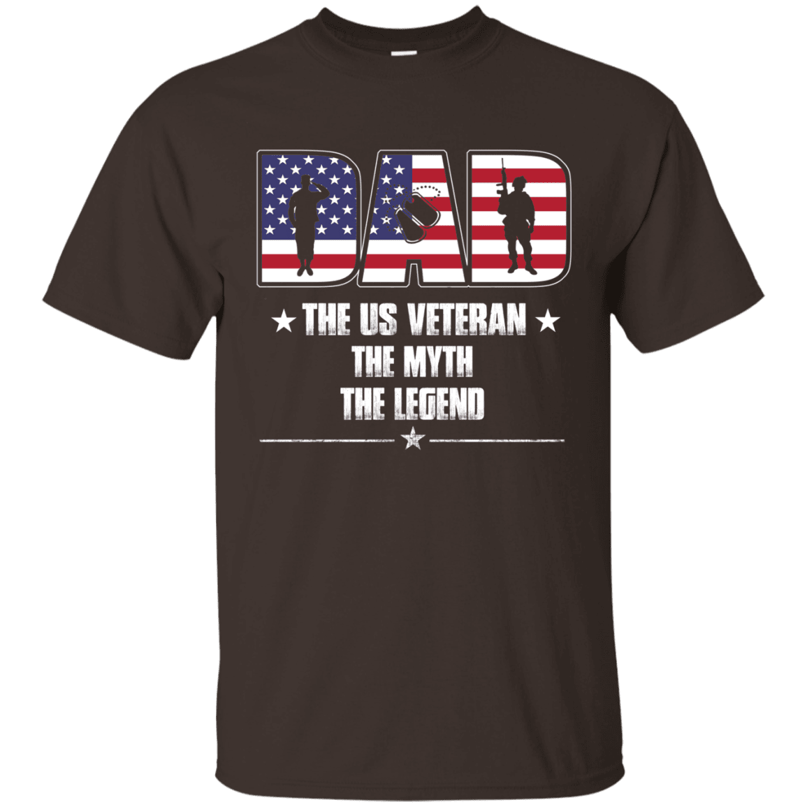 Military T-Shirt "The US Veteran Legend Dad" Front-TShirt-General-Veterans Nation
