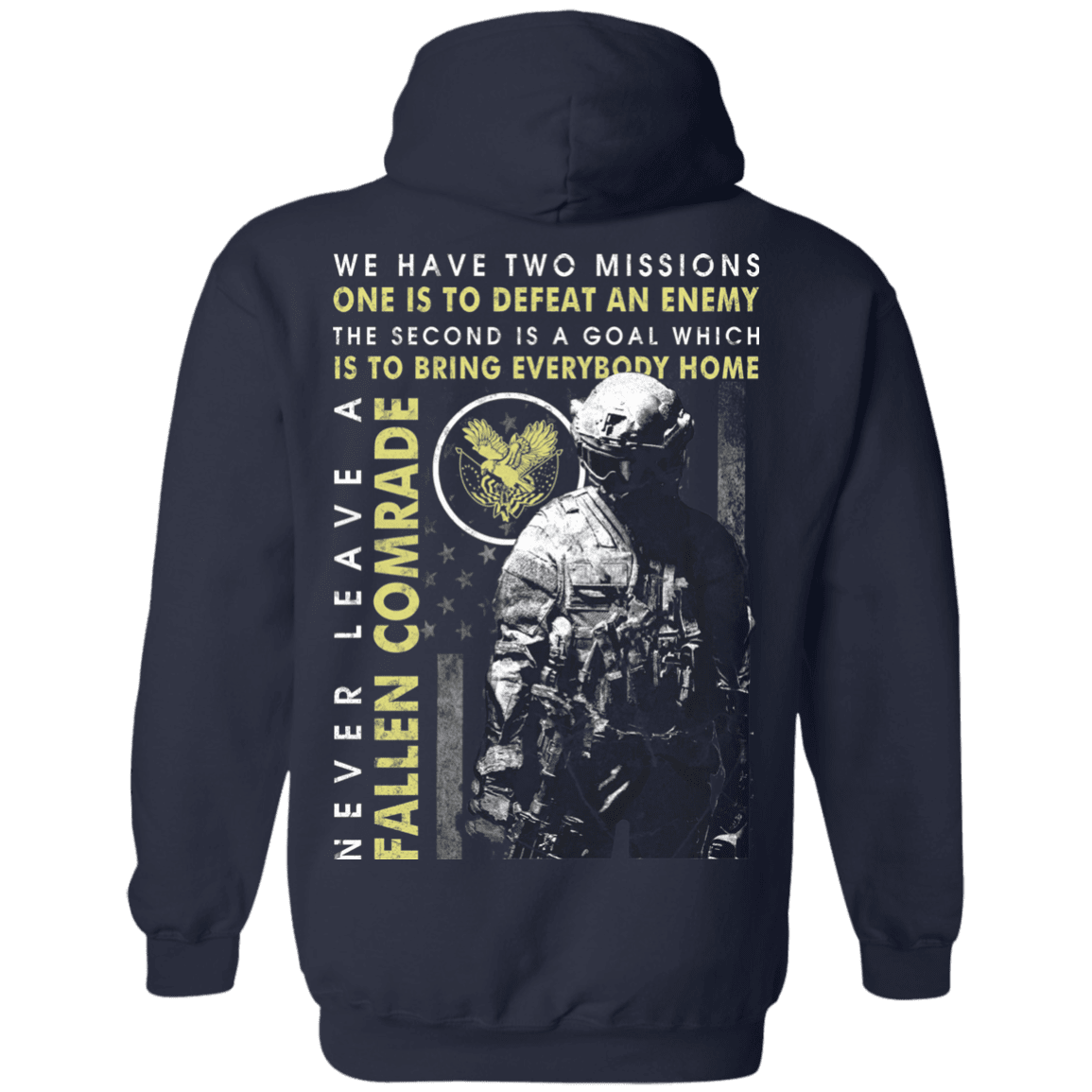 Military T-Shirt "Never Leave A Fallen Comrade Veteran" Men Back-TShirt-General-Veterans Nation