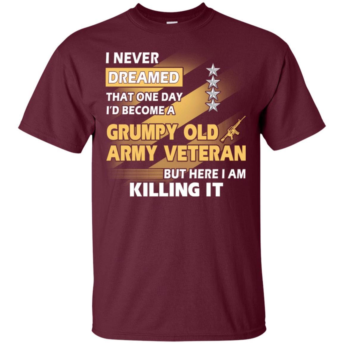 US Army T-Shirt "Grumpy Old Veteran" O-10 General(GEN) On Front-TShirt-Army-Veterans Nation