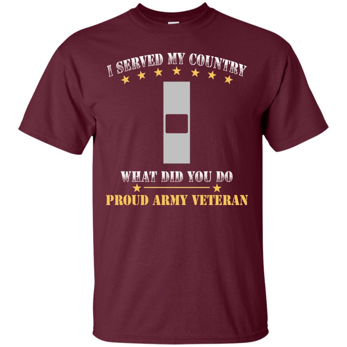 US Army W-1 Warrant Officer 1 W1 WO1 Warrant Officer Ranks Men Front T Shirt - Proud US Army Veteran-TShirt-Army-Veterans Nation