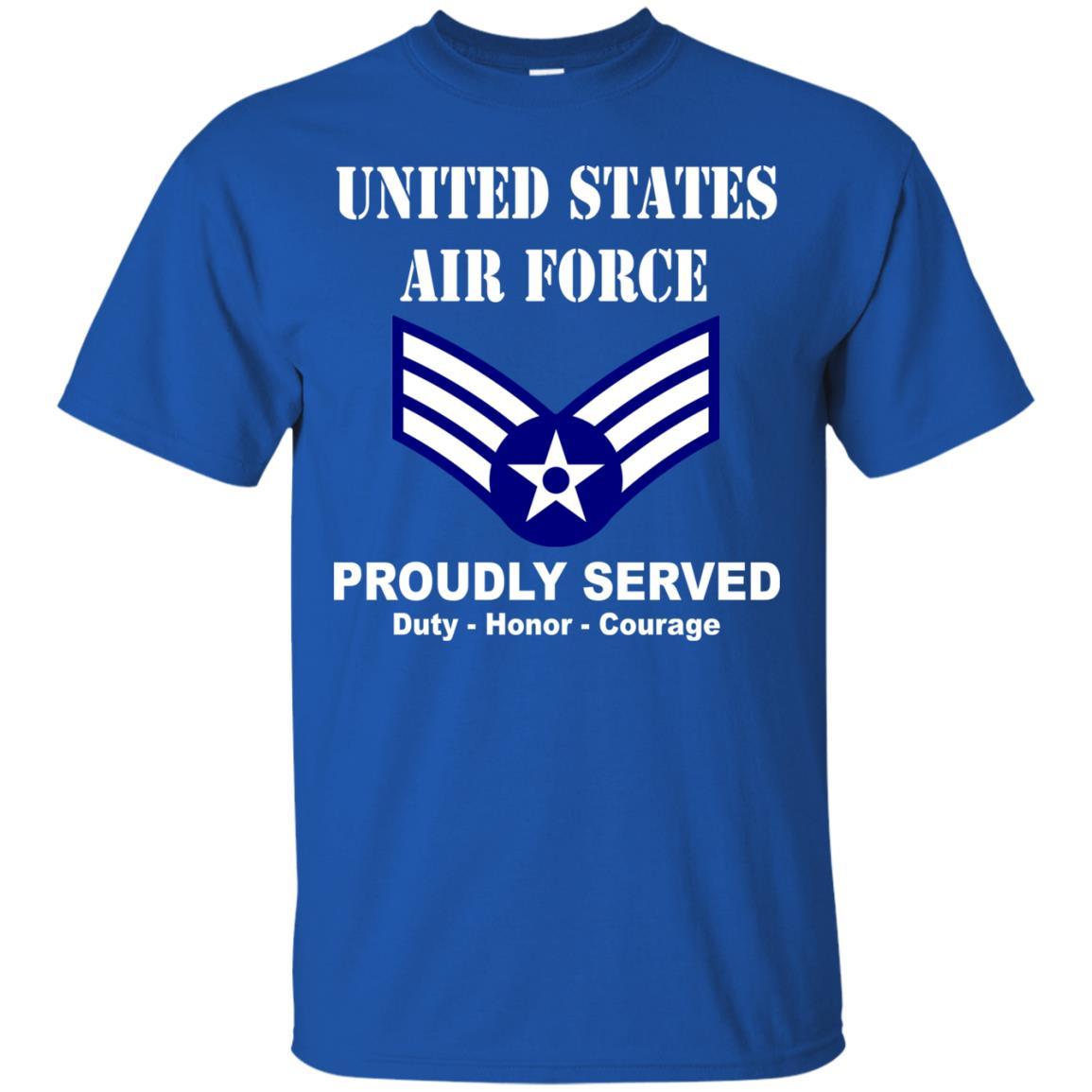 US Air Force E-4 Senior Airman SrA E4 Enlisted Airman Ranks Men Front T Shirt For Air Force-TShirt-USAF-Veterans Nation