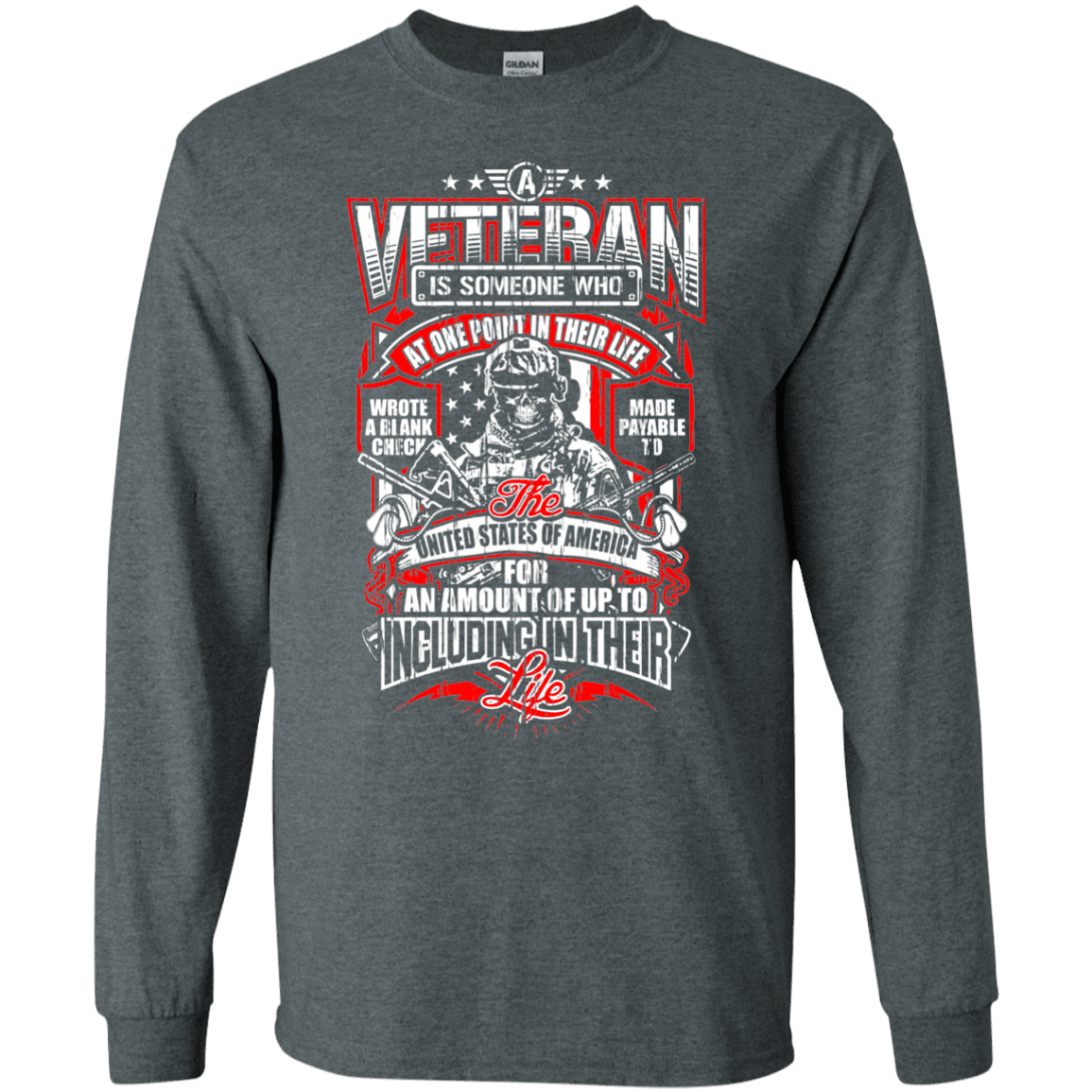 Military T-Shirt "A Veteran Men" Front-TShirt-General-Veterans Nation