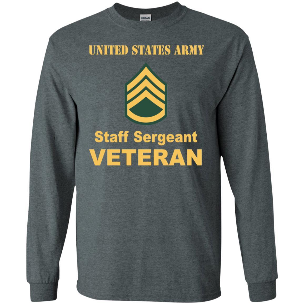 US Army E-6 Staff Sergeant E6 SSG Noncommissioned Officer Veteran Men T Shirt On Front-TShirt-Army-Veterans Nation
