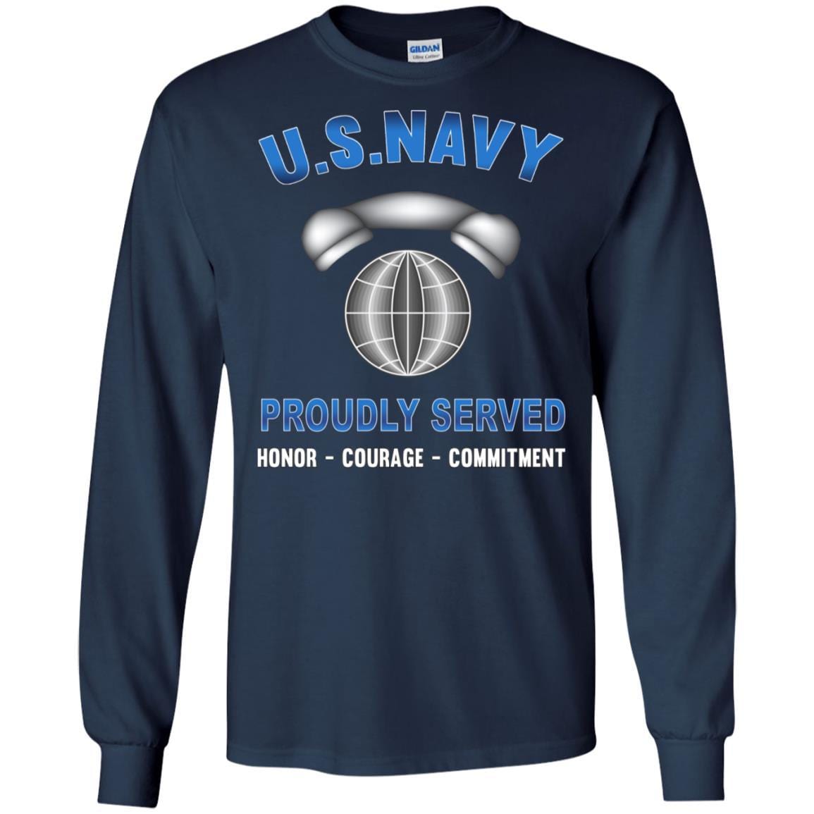 Navy Interior Communications Electrician Navy IC - Proudly Served T-Shirt For Men On Front-TShirt-Navy-Veterans Nation