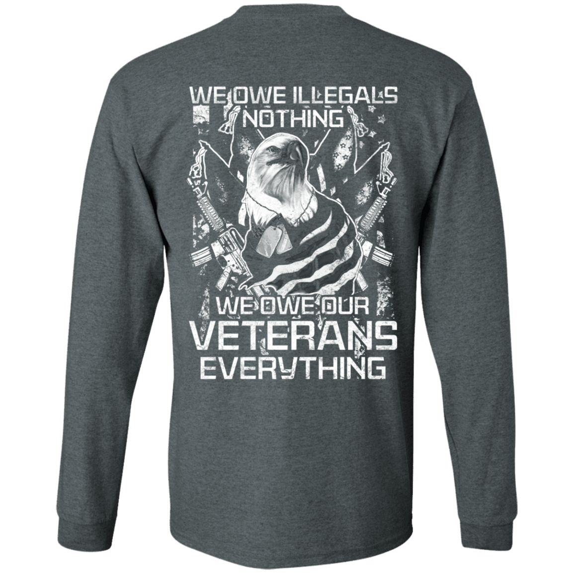 Military T-Shirt "We Owe Our Veterans Everything" Men Back-TShirt-General-Veterans Nation