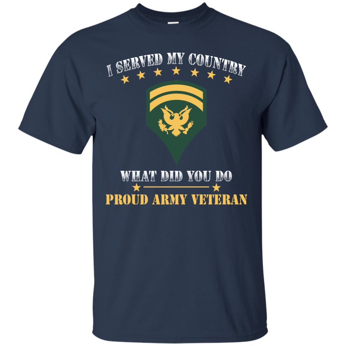 US Army E-6 SPC E6 Specialist Ranks Men Front T Shirt - Proud US Army Veteran-TShirt-Army-Veterans Nation
