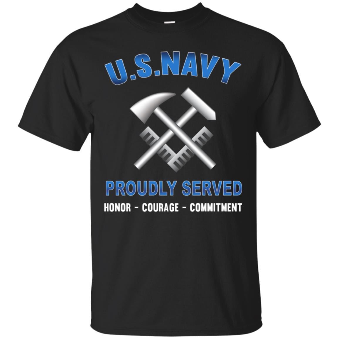 Navy Hull Maintenance Technician Navy HT - Proudly Served T-Shirt For Men On Front-TShirt-Navy-Veterans Nation