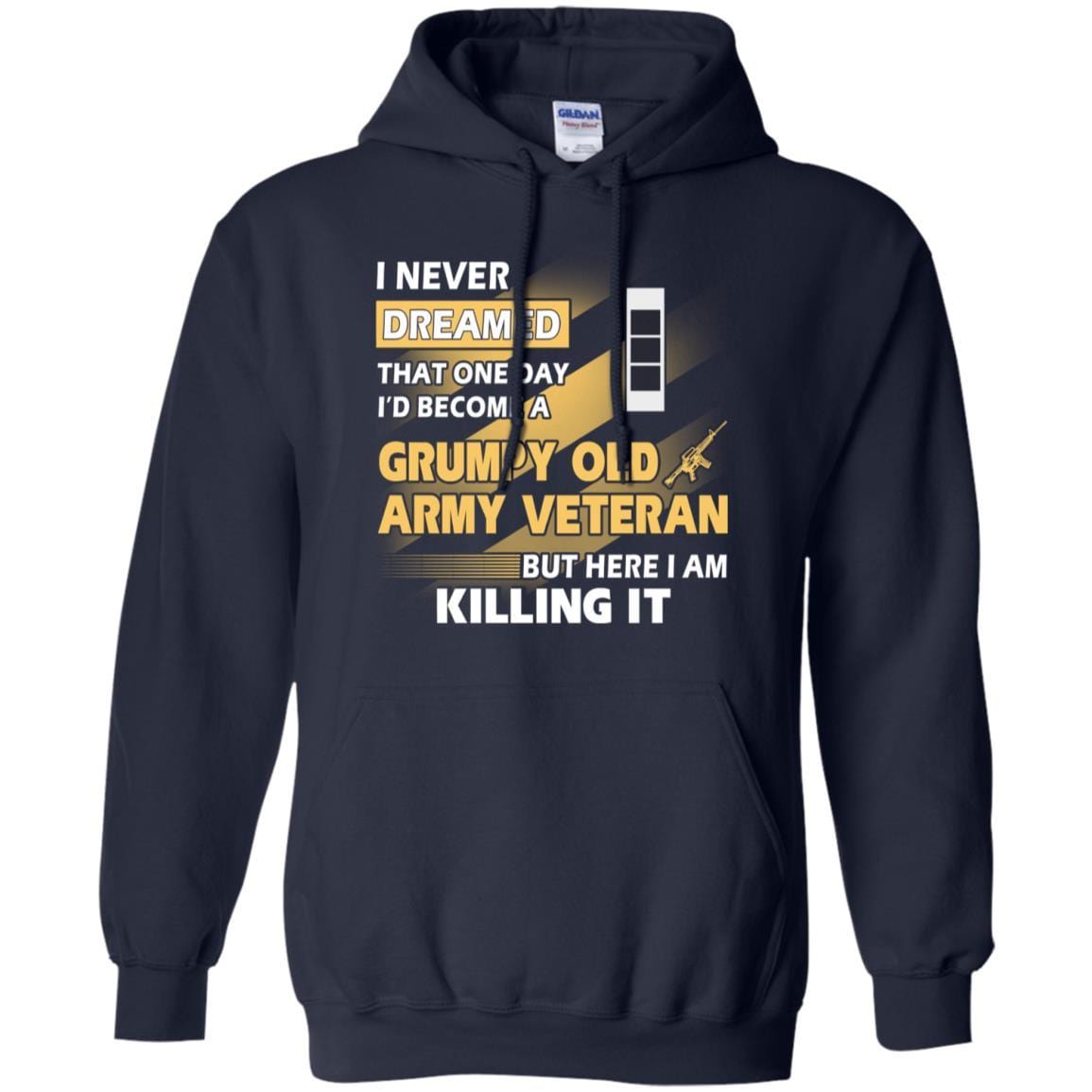 US Army T-Shirt "Grumpy Old Veteran" W-3 Chief Warrant Officer 3(CW3) On Front-TShirt-Army-Veterans Nation
