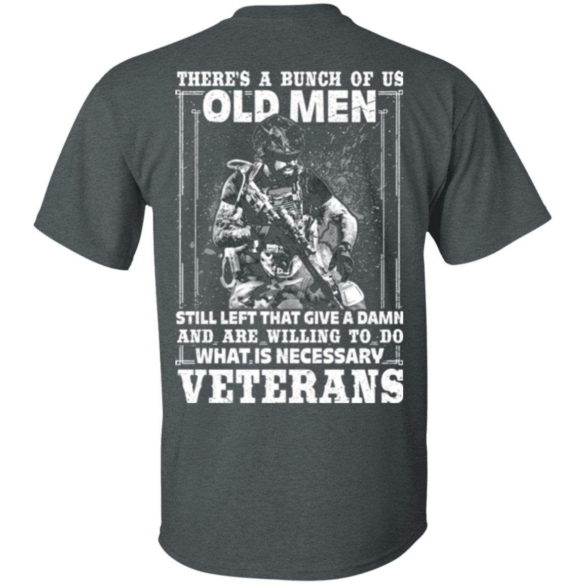 Military T-Shirt "Old Veteran Are Willing To Do" - Men Back-TShirt-General-Veterans Nation