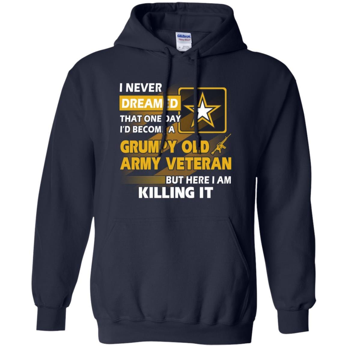US Army T-Shirt "Grumpy Old Veteran" On Front-TShirt-Army-Veterans Nation