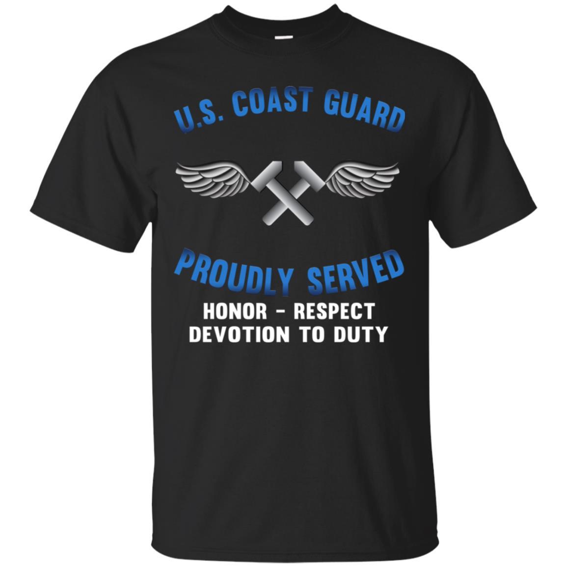 US Coast Guard Aviation Metalsmith AM Logo Proudly Served T-Shirt For Men On Front-TShirt-USCG-Veterans Nation