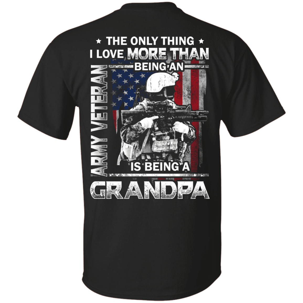 Army Veteran I love Being A Grandpa Men Back T Shirts-TShirt-Army-Veterans Nation